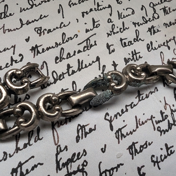 Ornate Silver Pendant Necklace Medieval Costume Jewelry - Picture 5 of 8